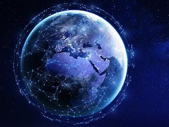 Earth with data points